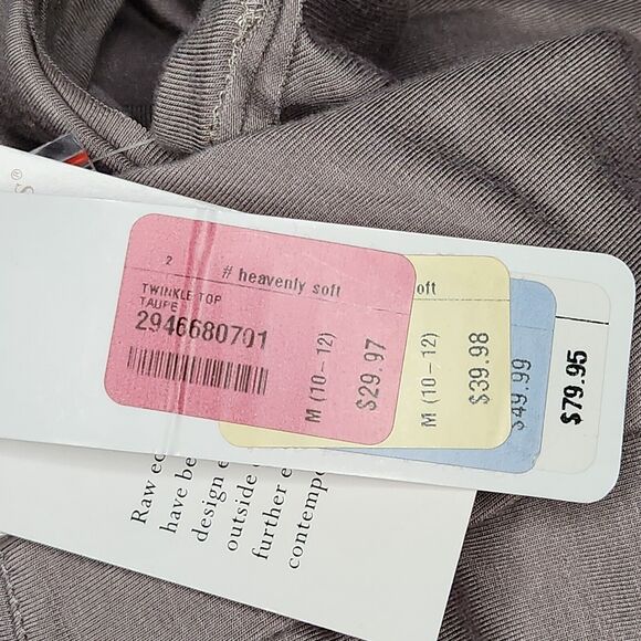 Soft Surroundings Womens Medium Draped Twinkle Top Tan Taupe - Picture 6 of 10